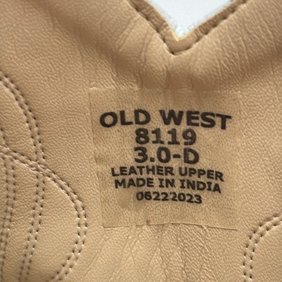 Old West Girls Pink Leather Cowboy Cowgirl Boots - Size 3 COW7126 - Picture 7 of 7